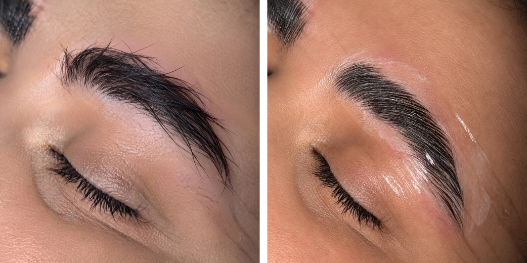 Sourcils : avant à gauche, après à droite
